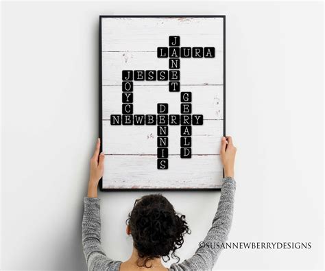 Personalized Family Scrabble Wall Art Typography Print or Canvas Custom ...