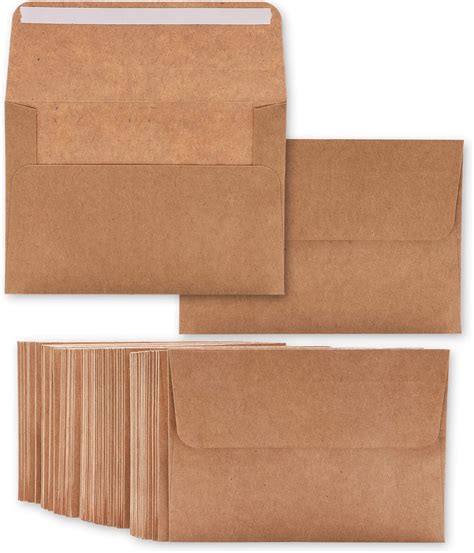 Lot de 50 enveloppes marron en papier kraft A7 Pour cartes de vœux et