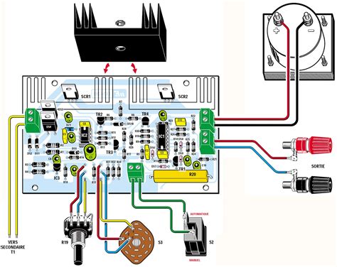 Schema chargeur de batteries automatique à thyristors Arduino Schema