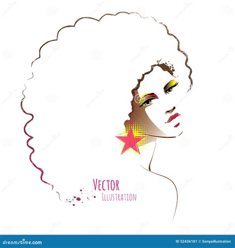 Portrait Des Reizvollen Mädchens Des Attraktiven Brunette in Einem Nachtclub Beleuchtet Vektor