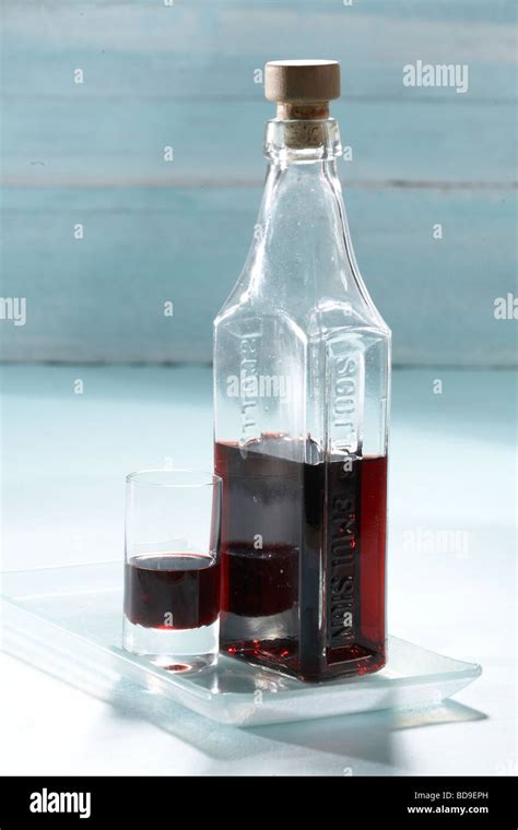 Syrup Of Black Currant Stock Photo Alamy