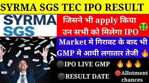 Syrma Sgs Tec Ipo Result Syrma Sgs Technologies Ipo Gmp Syrma Ipo