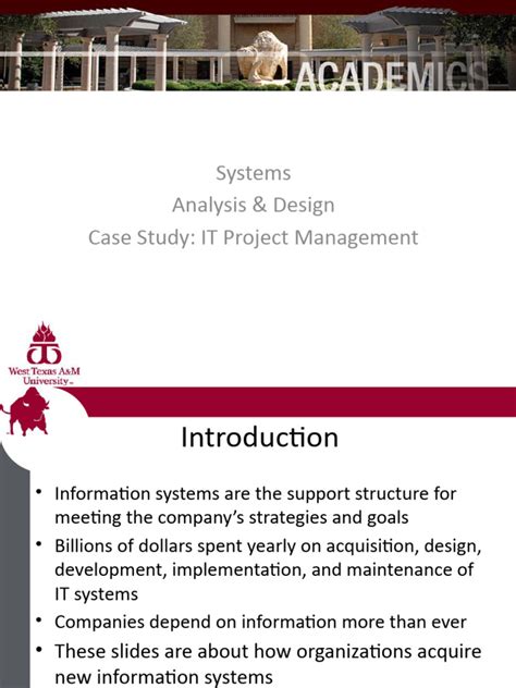 lecture  project management case study  software development
