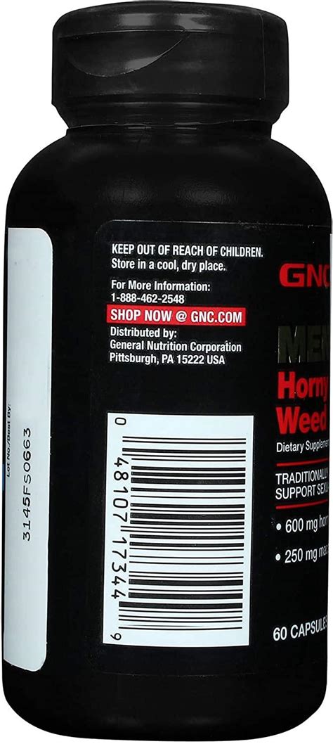 GNC Horny Goat Weed 60 Capsules Natural Libido Support