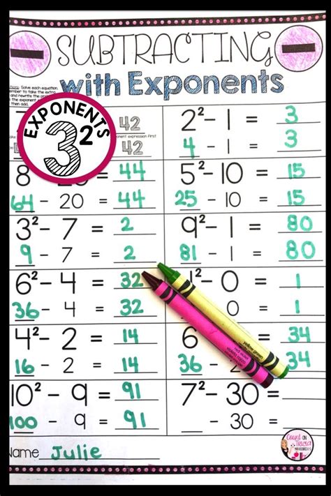 Exponents Teaching Exponents Math Activities Elementary Upper