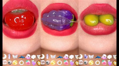 Asmr Emoji Food Candied Gummy Lollipops 10 Minutes Challenge Mukbang