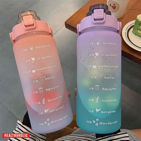 Motivational Water Bottle With Time Marker Liter Large Etsy Buy