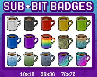 Coffee Emote Twitch Tea And Teacup Emotes Cute Pixel Icon Etsy