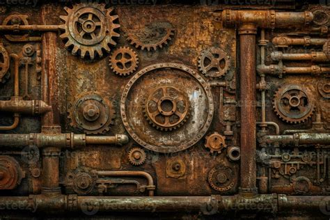 Scifi Steampunk Rusty Wall Background Machinery Texture Design