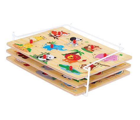 Wooden Puzzles For Toddlers By Etna Products Colorful Peg Puzzles