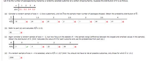 Solved Let X Be The Number Of Packages Being Mailed By A Chegg