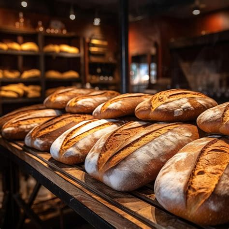 Premium Ai Image Freshly Baked Loaves Bread Ai Generated Image