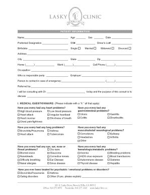 Fillable Online New Patient Form Dr Leslie Stevens Fax Email Print