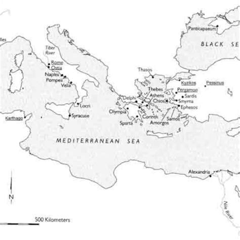 Carte De La M Diterran E Avec Quelques Lieux Importants Pour Le Culte