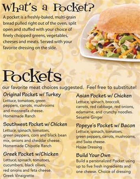 Pockets Menu, Menu for Pockets, Lakeview, Chicago - Urbanspoon/Zomato