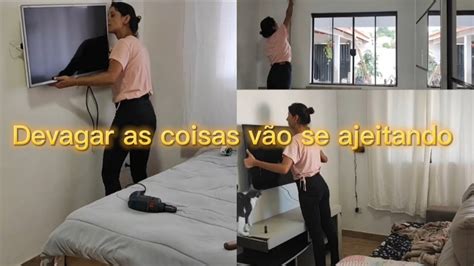 VLOG INSTALEI AS TVS NA PAREDE COLOQUEI CORTINA NO MEU QUARTO YouTube