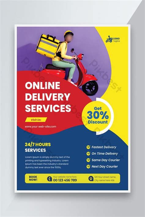 Online Delivery Service Flyer Template Design Ai Free Download Pikbest