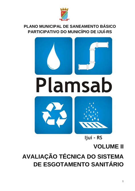 PDF PLANO MUNICIPAL DE SANEAMENTO BÁSICO PDF fileP01 Plano