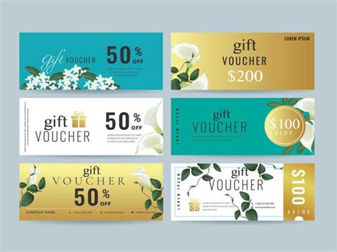 T Voucher Coupon Template Collection 667096 Vector Art At Vecteezy