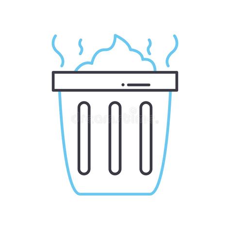 Garbage Stink Line Icon Outline Symbol Vector Illustration Concept