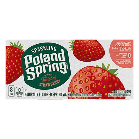 Poland Spring Sparkling Strawberry Spring Water 8 Ea Sparkling