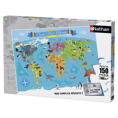 RAVENSBURGER Puzzle Nathan 150 pièces Carte du monde pas cher Auchan fr