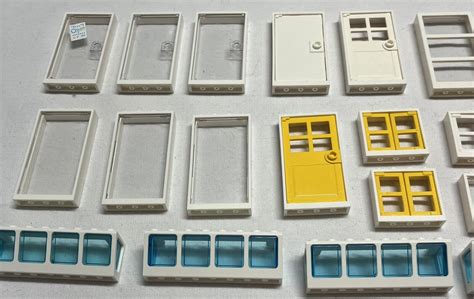 Lego Doors And Windows Lot Of Frames With Clear Blue White Yellow