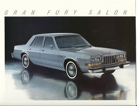 1987 Plymouth Gran Fury Salon Car Brochurecatalog With Color Chart Ebay