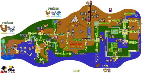 Pokemon Kanto And Johto Regions Map By Euanverse On Deviantart