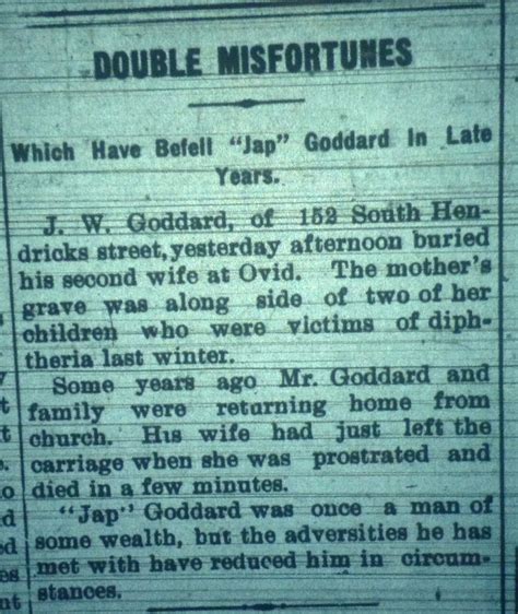 Indiana News From the Past: Obits from February 6, 1897