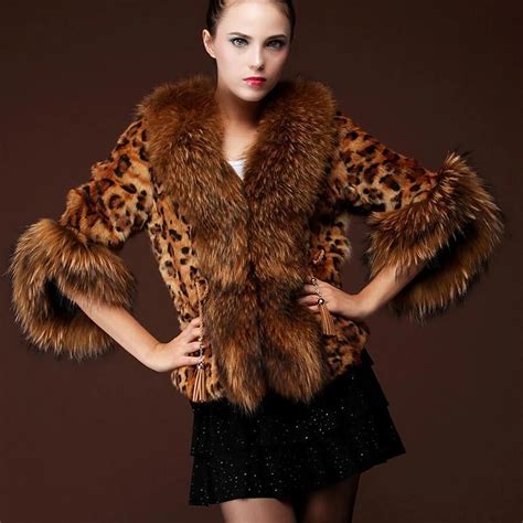 New Winter Faux Fox Fur Coat Female Fashion Sexy Leopard Print