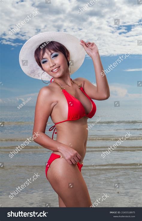 Sexy Asian Red Bikini Female Lady Stock Photo Shutterstock