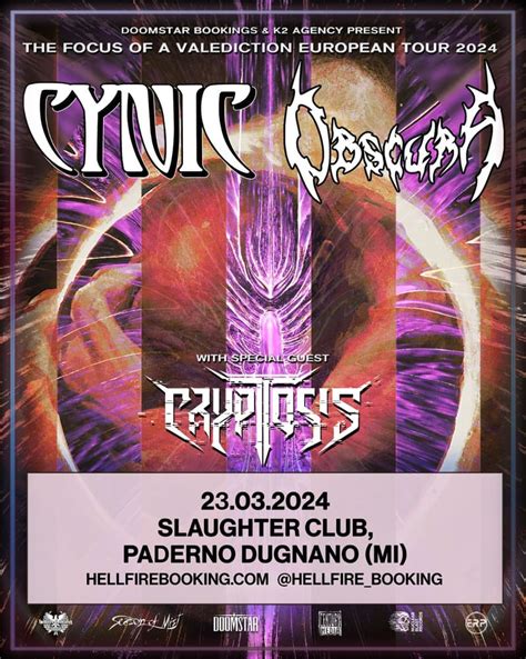 Cynic Obscura Una Data Da Co Headliner A Marzo