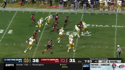 South Carolina 100 Yard Pick Six Vs Notre Dame 2022 College Football