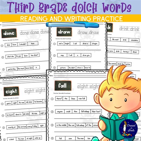 Third Grade Dolch Words Reading And Writing Practice By Teach Simple