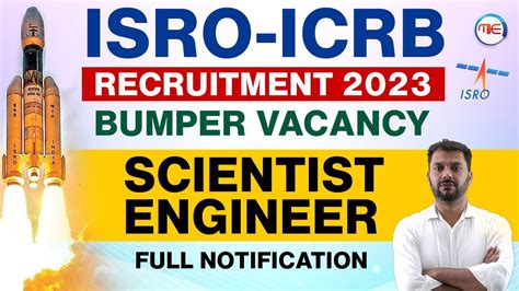 ISRO ICRB RECRUITMENT 2023 ISRO SCIENTIST ENGINEER VACANCY ISRO