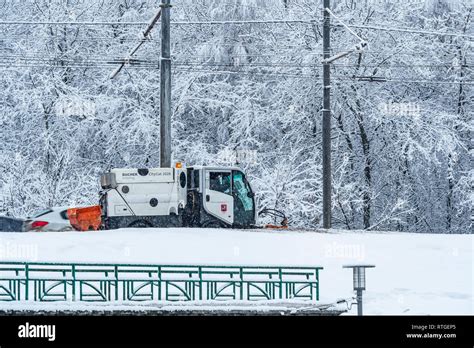 Heavy Snowfall In Moscow Russia Stock Photo Alamy