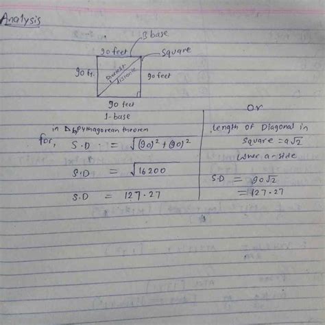 Solved 11 1 Point A Baseball Diamond Is A Square With Side Lengths Of