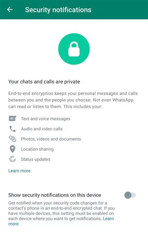 Whatsapp How To Enable WhatsApp Security Code Notifications On Android