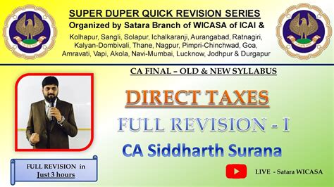 Revision Part 1 Ca Final Direct Taxes Ca Siddharth Surana