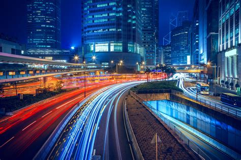 China Hong Kong Building Architecture Lights City Cityscape