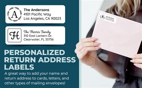 Amazon Personalized Return Address Labels Monogram Address