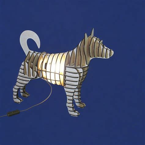 Laser Cut Dog Wooden Table Lamp CDR File Free Download | Vecty