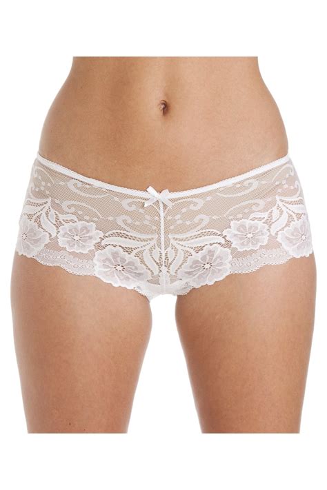 Womens 2 Pack White Floral Lace Boxershort