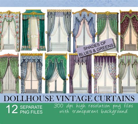 Dollhouse Ornate Vintage Curtains Scale Dollhouse Decor Victorian