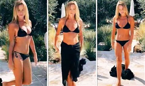 Amanda Holden 51 STRIPS Down To Tiny Black Bikini As She Showcases