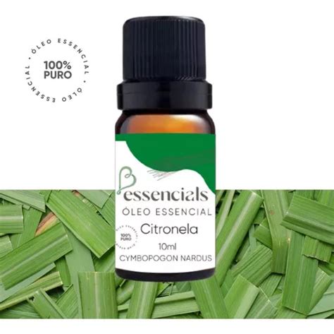 Óleo Essencial Citronela Puro 10ml Cymbopogon Nardus MercadoLivre