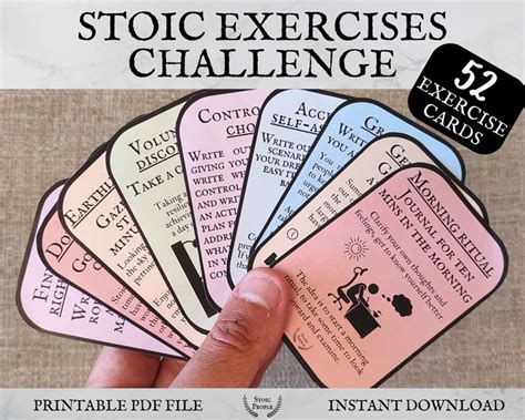 Stoic Reflection Card Set Stoicism Card Deck Inspiring Exercises