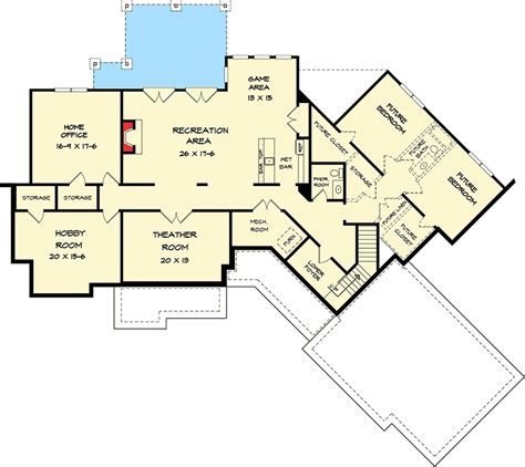 Single Story Bedroom Craftsman Style Home With Angled Garage House Plan