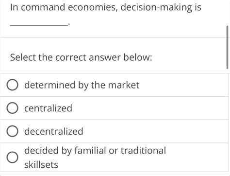 Answered In Command Economies Decision Making… Bartleby